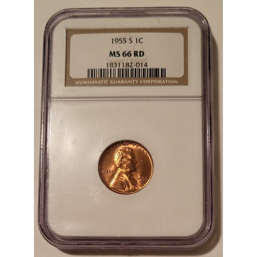 1955 S Lincoln Wheat Cent MS66 RED NGC